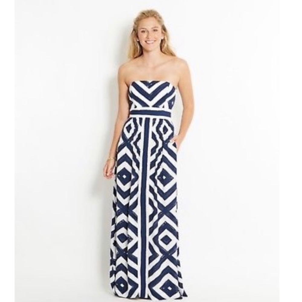 Vineyard Vines maxi dress size 0 HAS POCKETS! - Picture 1 of 3